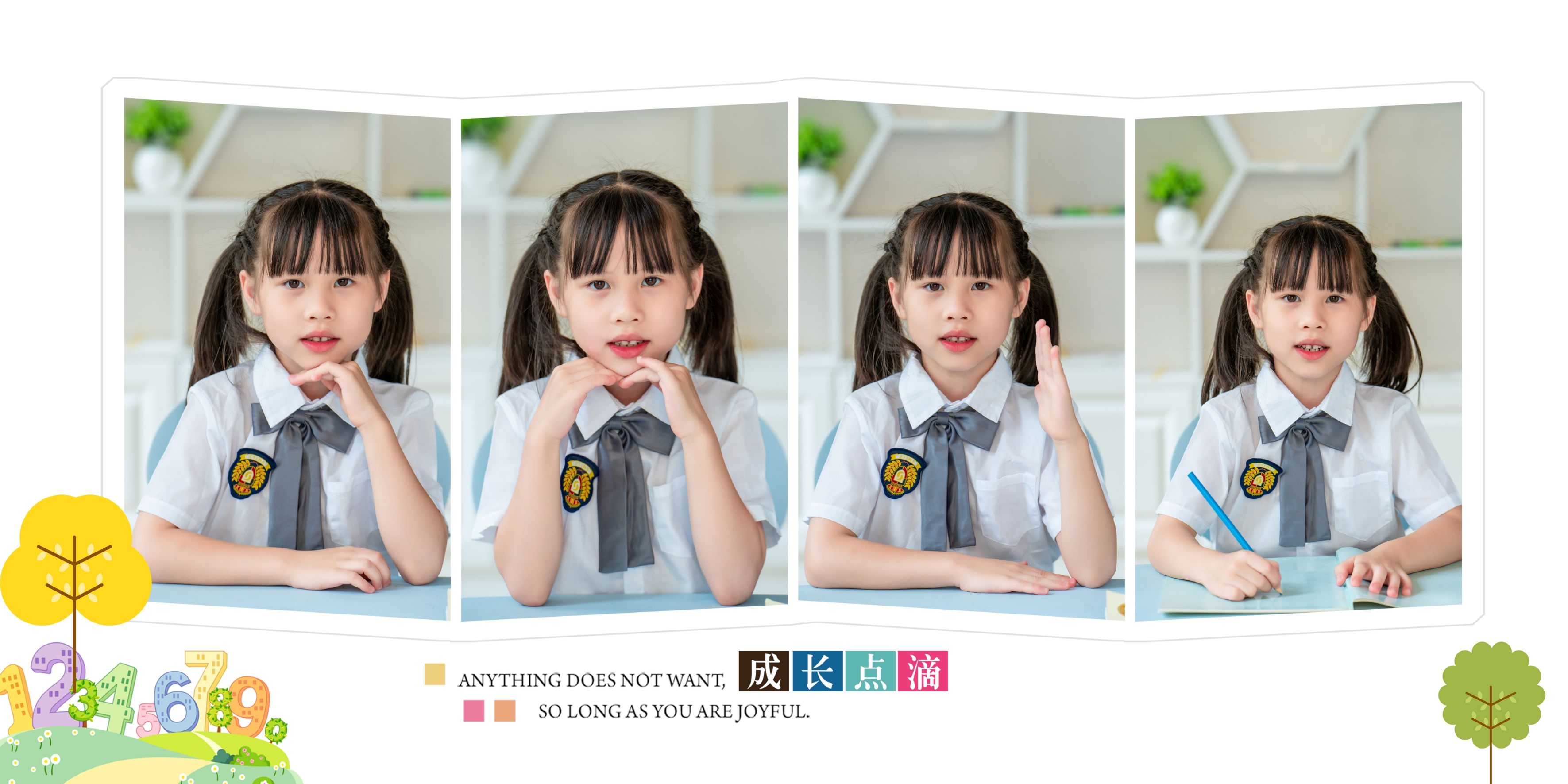 幼儿园小学生毕业季摄影写真纪念册相册方版排版PSD模板设计素25