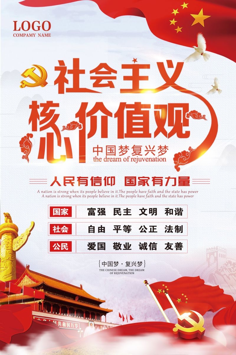 社会主义核心价值观宣传海报展板