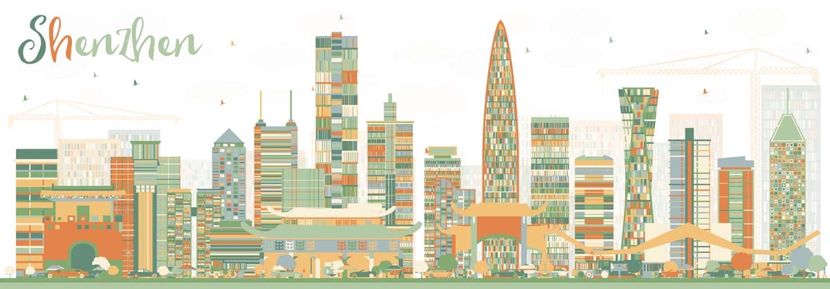 深圳城市建筑剪影插画线稿平面海报素材 (9)