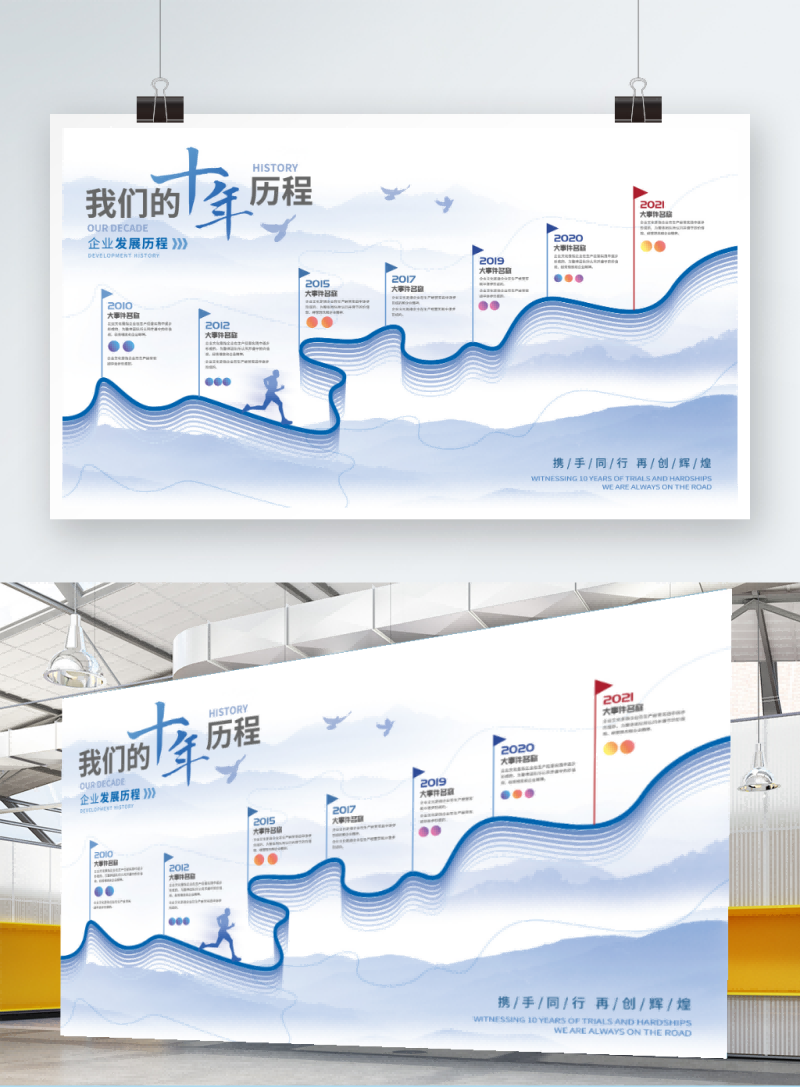 高端企业公司发展历程展板时间轴大事件文化墙3