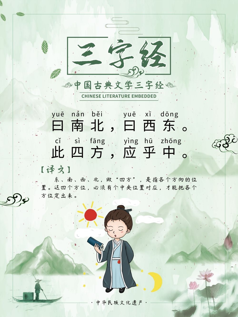中国风古典传统美德中华文化三字经海报学校宣传展板素材 (16)