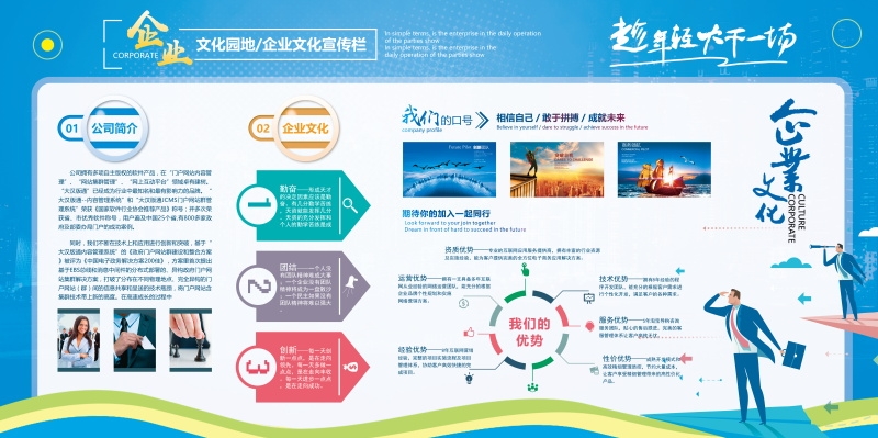 企业文化形象墙模板公司历程创意宣传栏喷绘设计PSD展板素材23