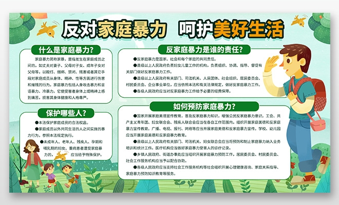 反对家庭暴力抵制家暴宣传教育展板海报PSD设计图片素材11
