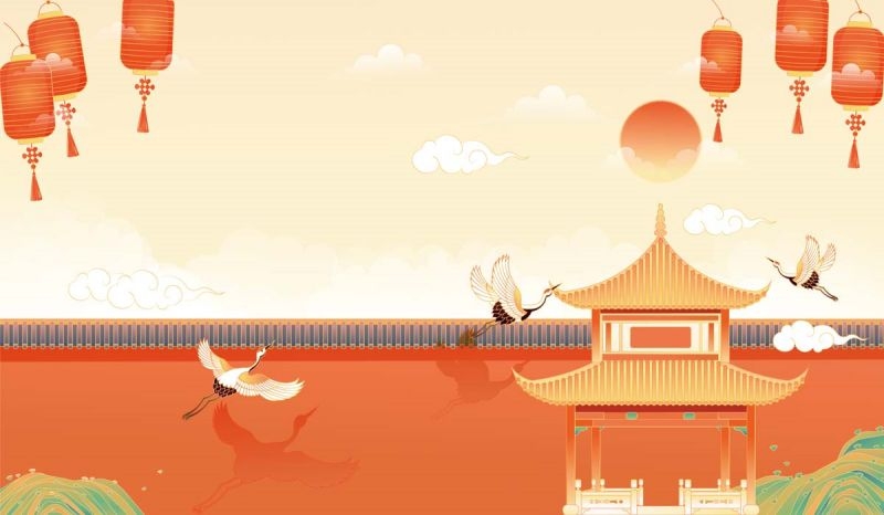 北京城市建筑剪影插画线稿平面海报素材