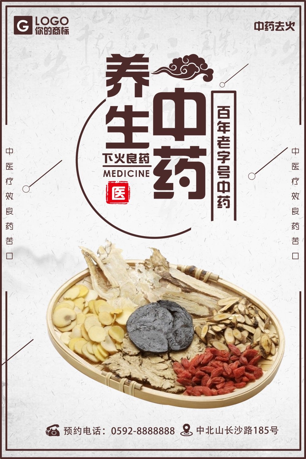 中药养生保健针灸理疗医院药房中医文化宣传挂画海报展板素材