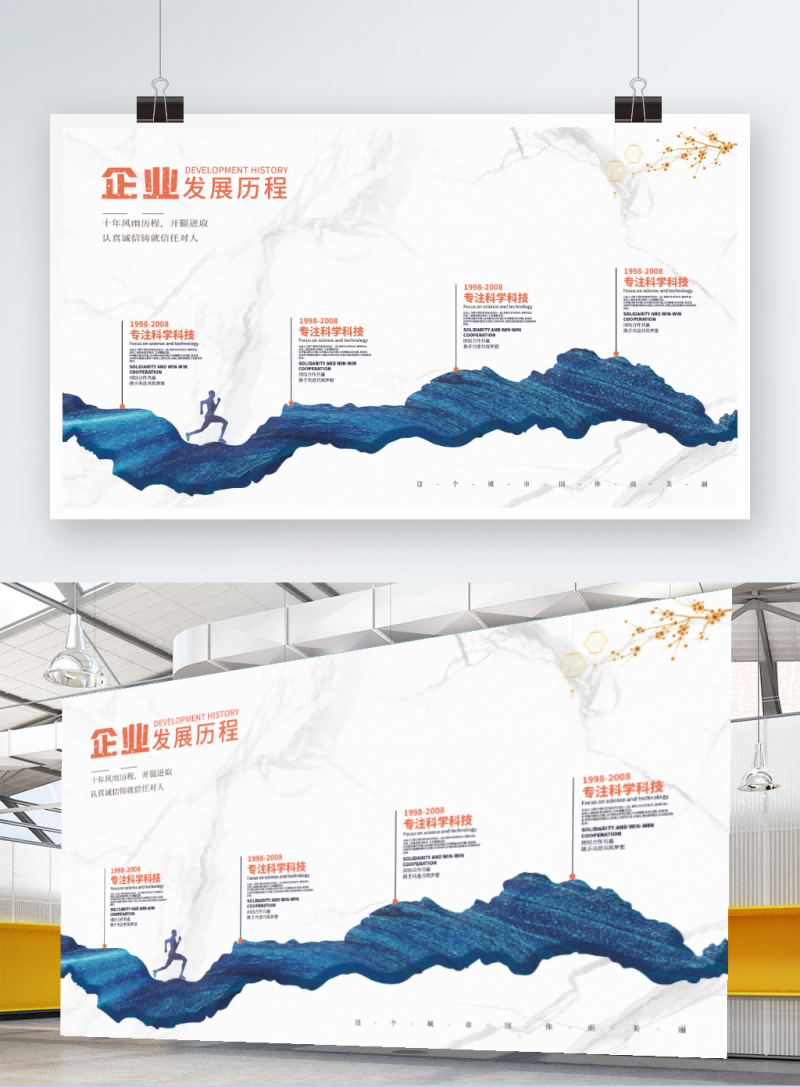 高端企业公司发展历程展板时间轴大事件文化墙30