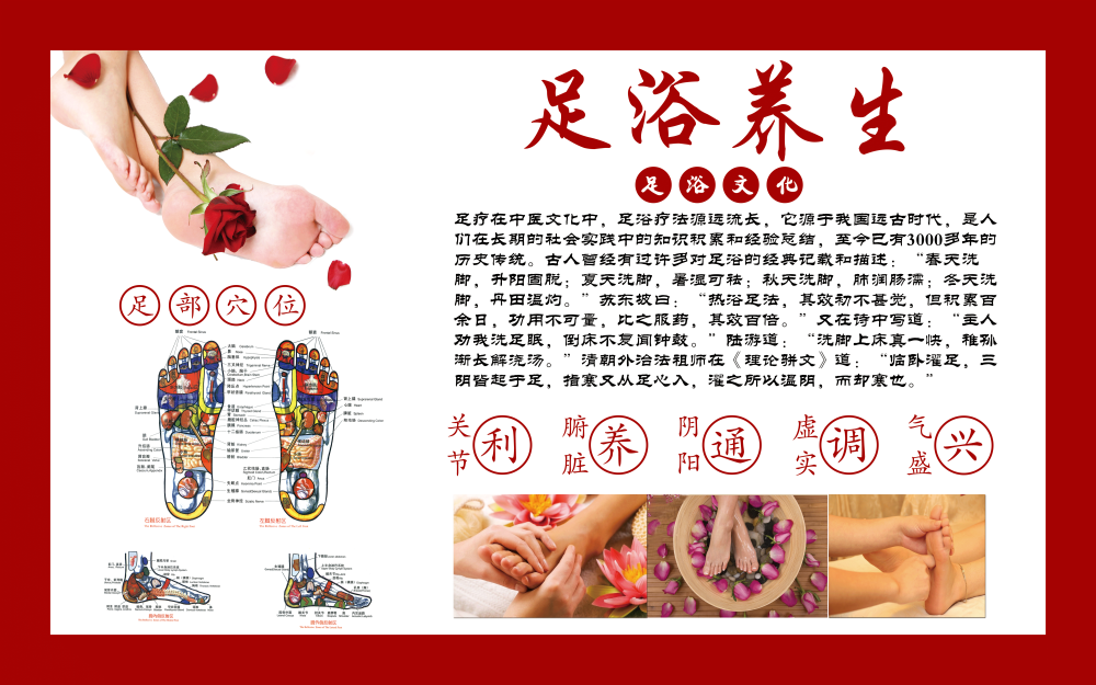 中医养生道馆足疗足浴养生壁画海报 (2)