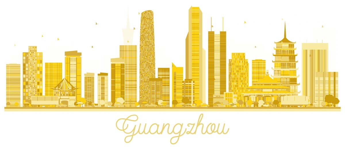 广州城市建筑剪影插画线稿平面海报素材 (12)