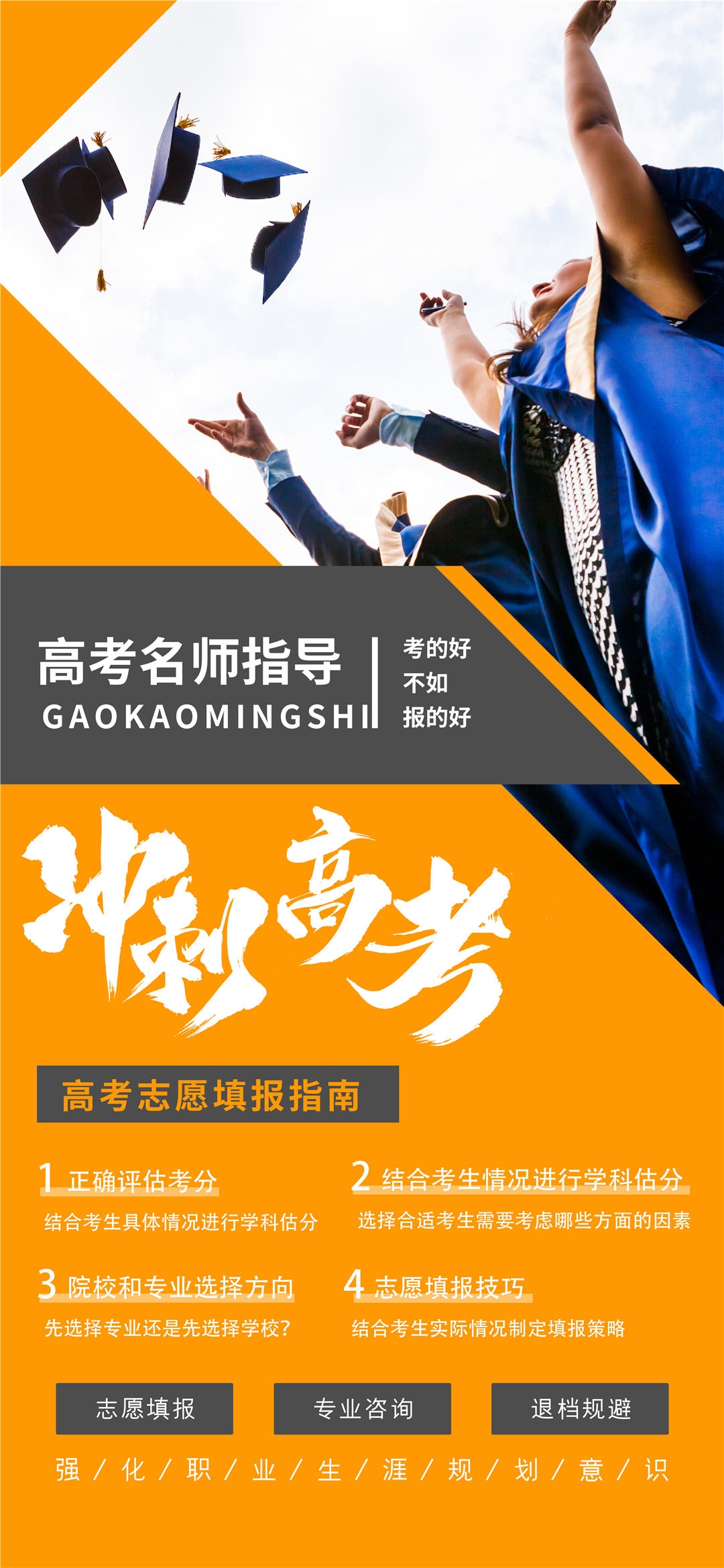 高考志愿填报服务指南活动宣传海报模板PSD分层设计素材37