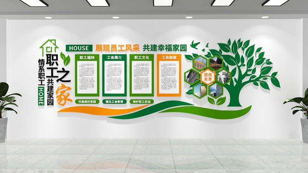 工会制度电力女职工关爱教工之家文化墙