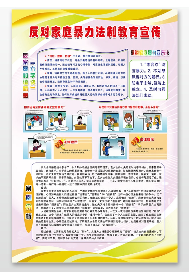反对家庭暴力抵制家暴宣传教育展板海报PSD设计图片素材12