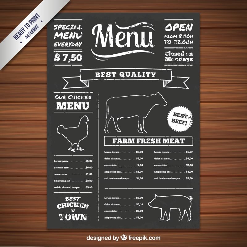 酒店西餐厅菜单酒水单价目表菜谱模板12