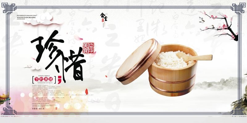 食堂餐馆饭店节约粮食光盘行动文化标语宣传海报展板模板 (12)