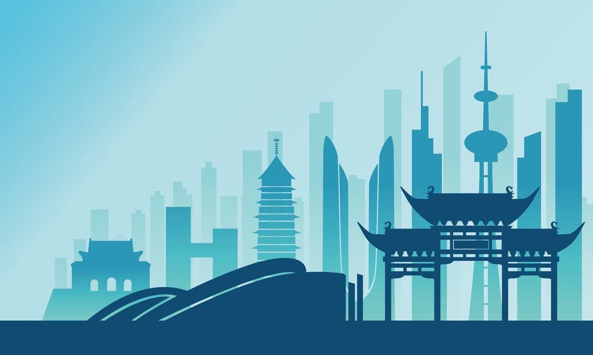南京城市建筑剪影插画线稿平面海报素材 (18)