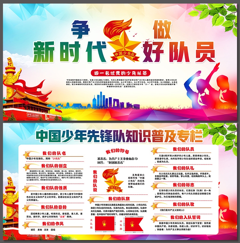 红色中国少年先锋队知识普及宣传栏展板