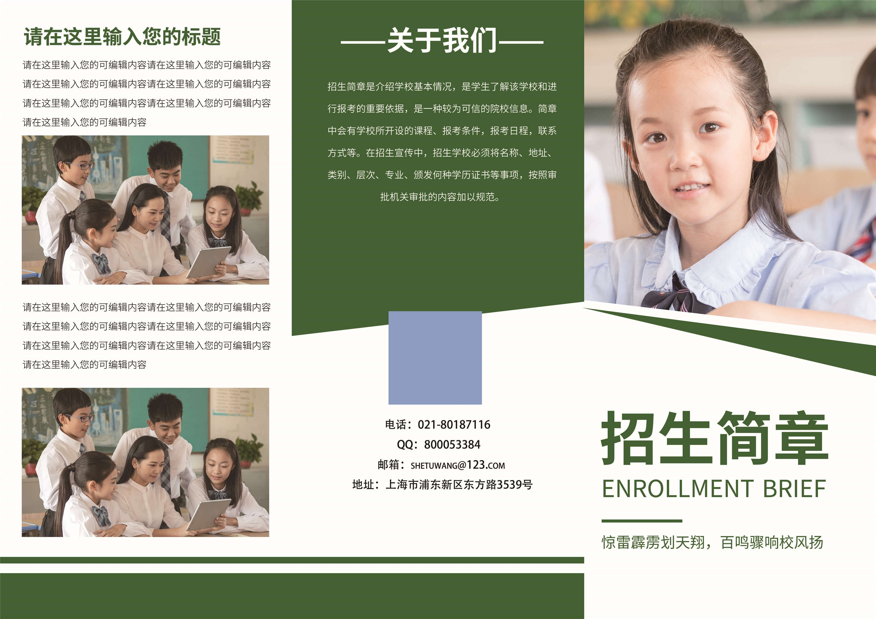 幼儿园中小学大学教师理念学院招生简章三折页69