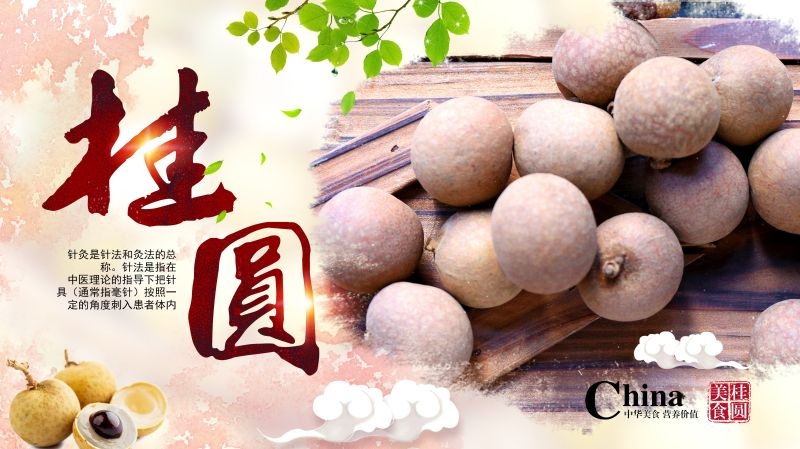 桂圆龙眼水果促销宣传单广告设计素材