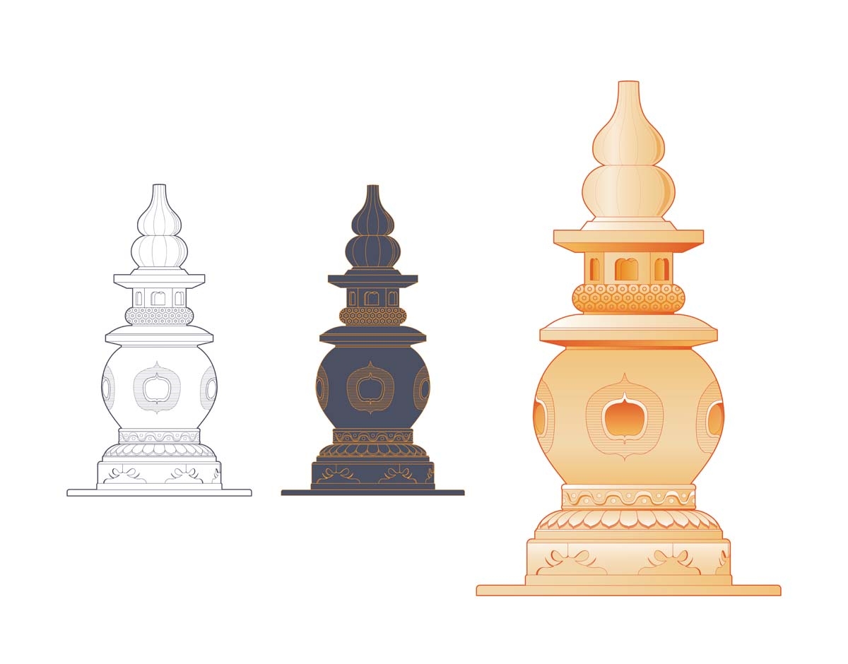 杭州城市建筑剪影插画海报素材