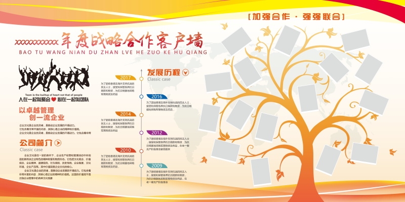 企业文化形象墙模板公司历程创意宣传栏喷绘设计PSD展板素材60