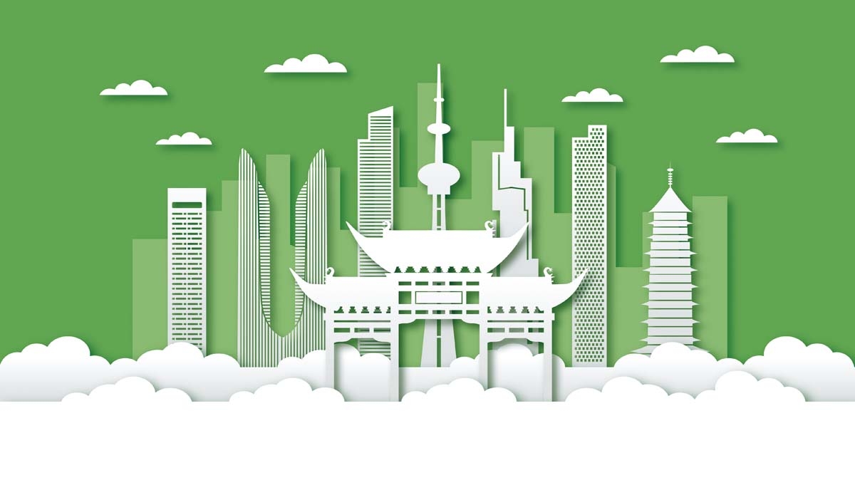 南京城市建筑剪影插画线稿平面海报素材