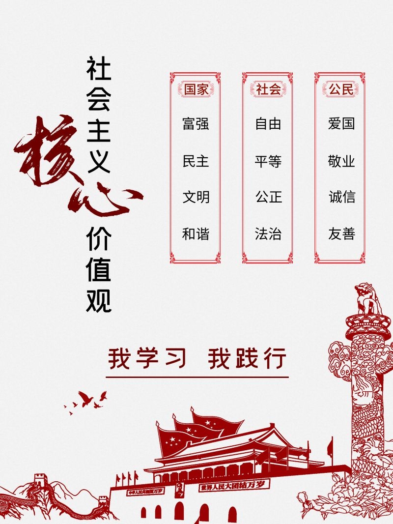 社会主义核心价值观宣传海报展板
