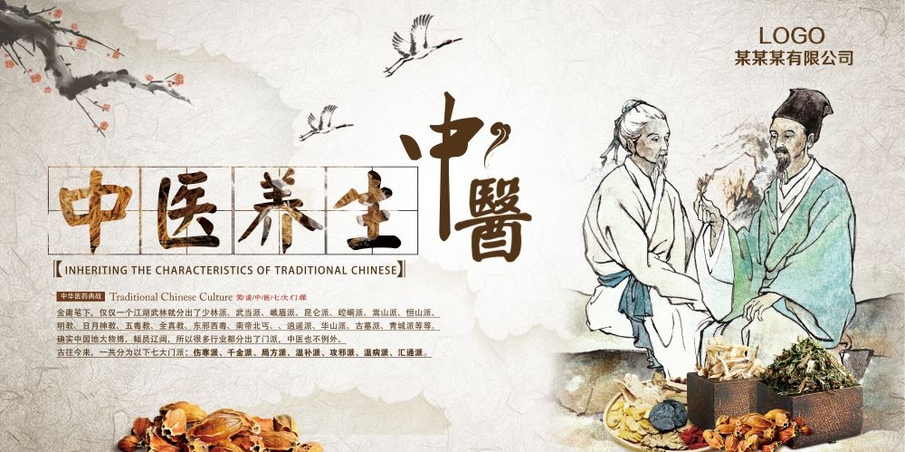 中药养生保健针灸理疗医院药房中医文化宣传挂画海报展板素材 (1)