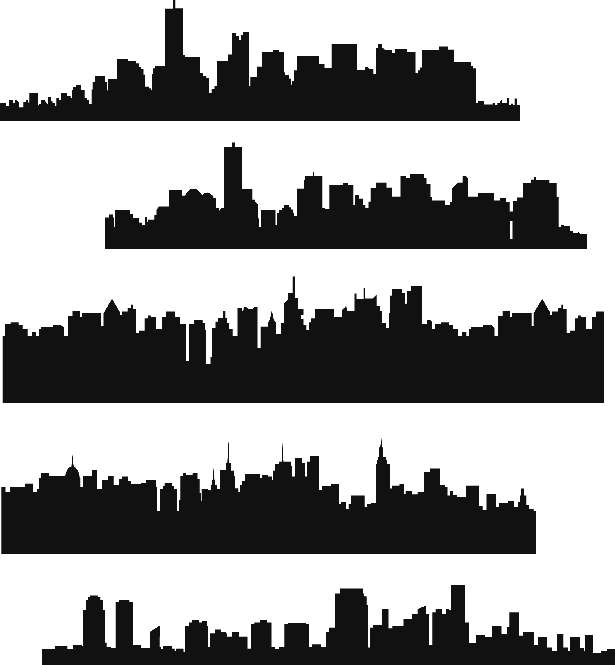 城市剪影PNG免抠元素