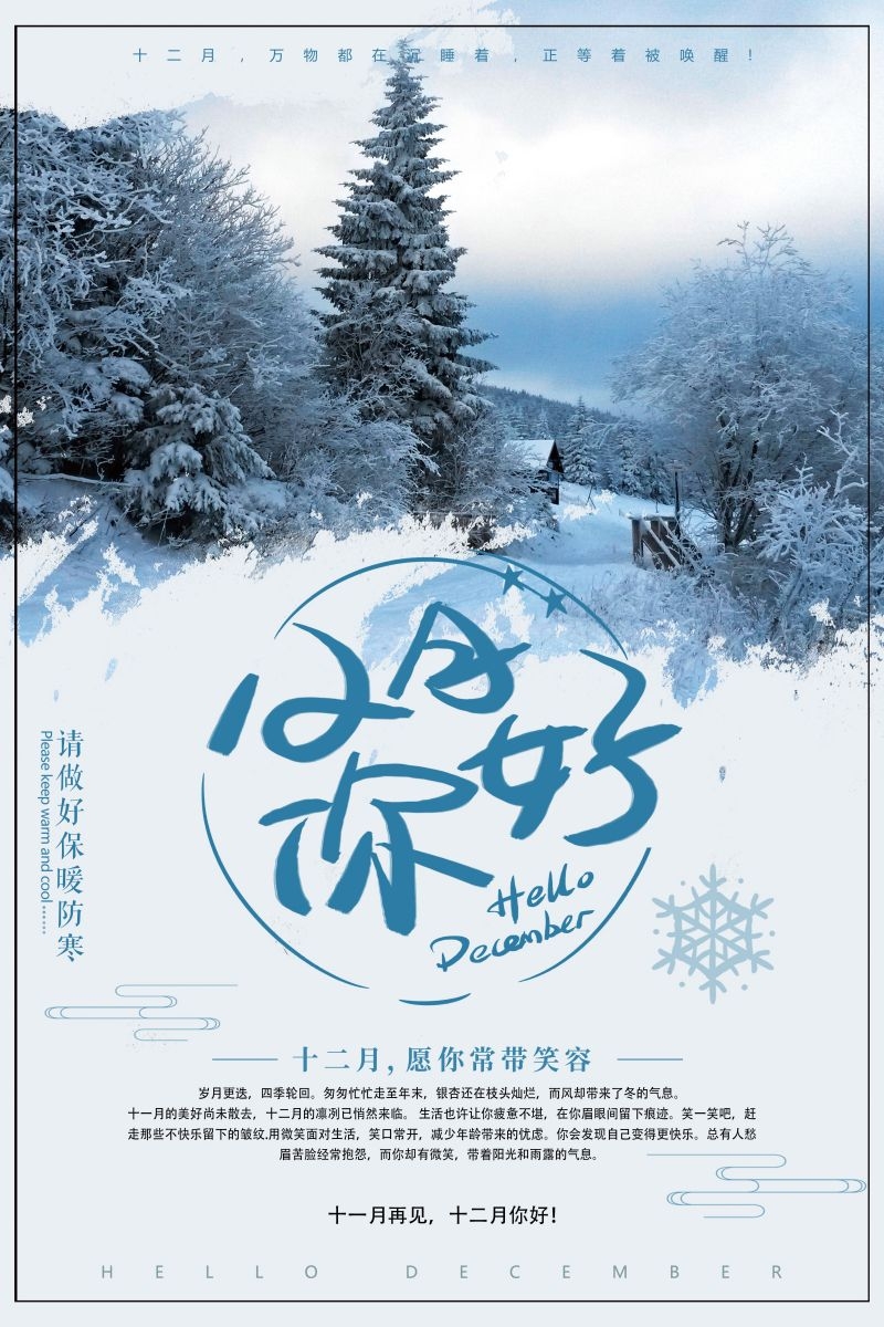 时令节气你好十二月12月PSD海报18