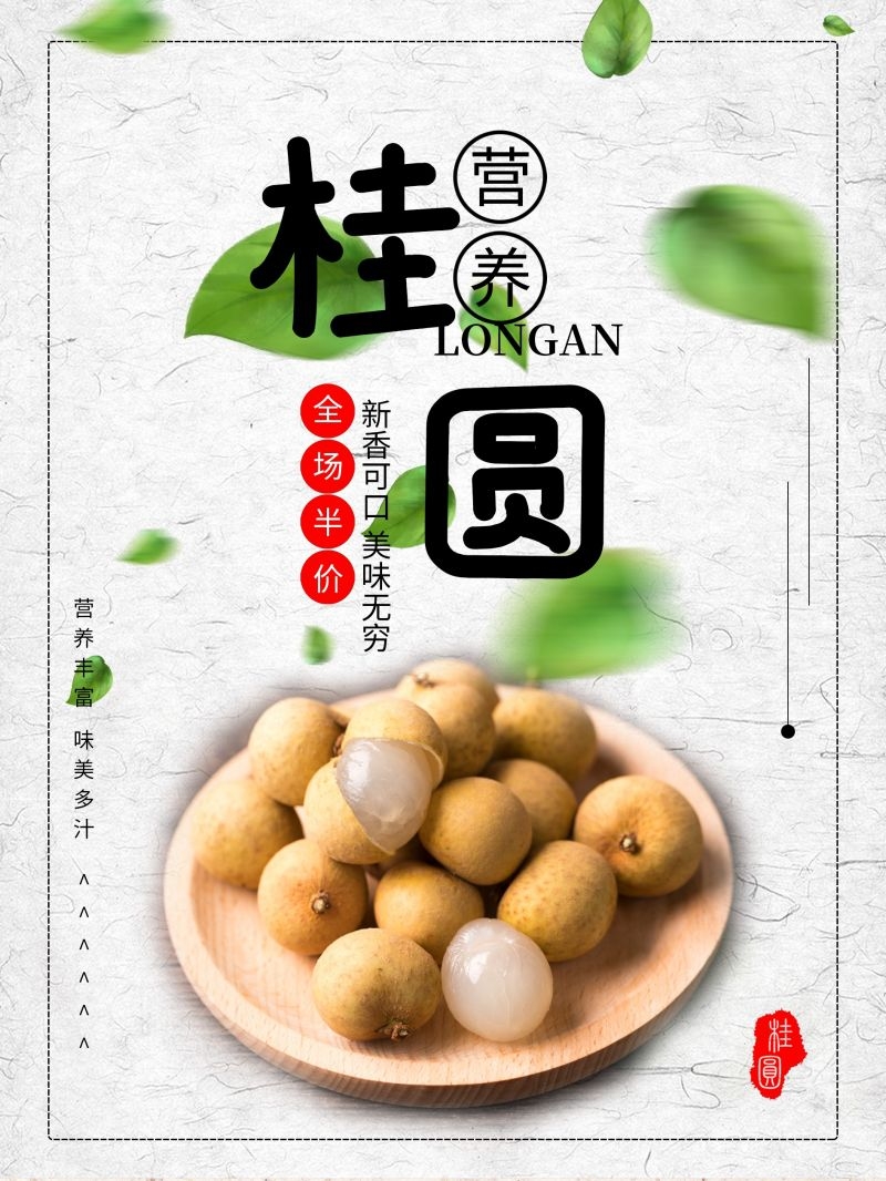 桂圆龙眼水果促销宣传单广告设计素材 (29)