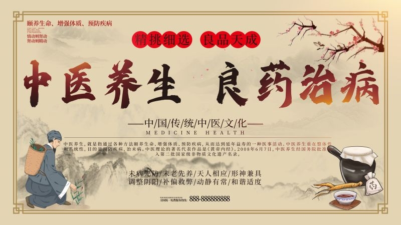 中医养生传统文化健康中国风宣传海报展板 (12)