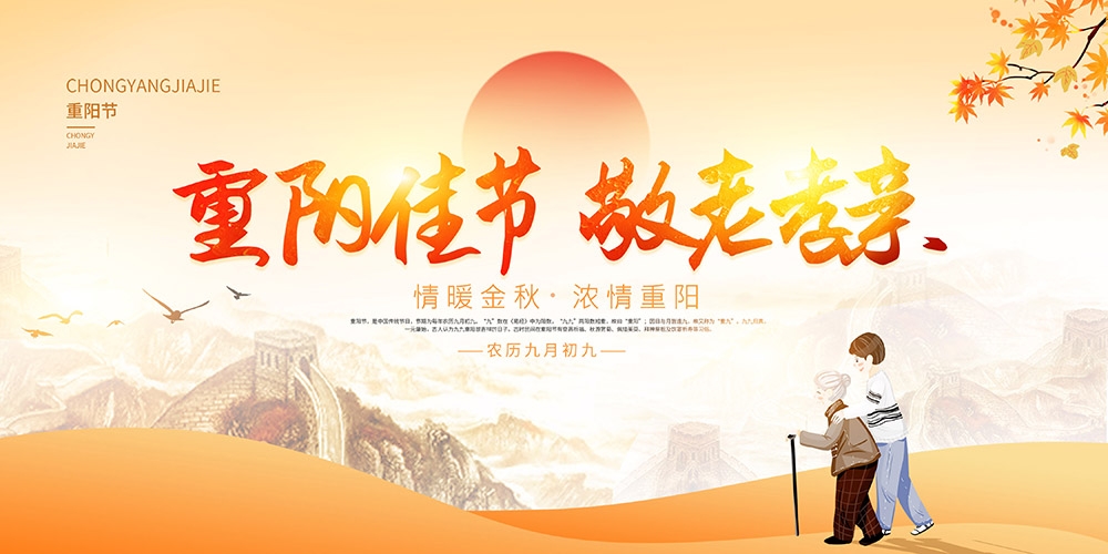 九月初九重阳节展板重阳敬老活动背景海报图片宣传素材10