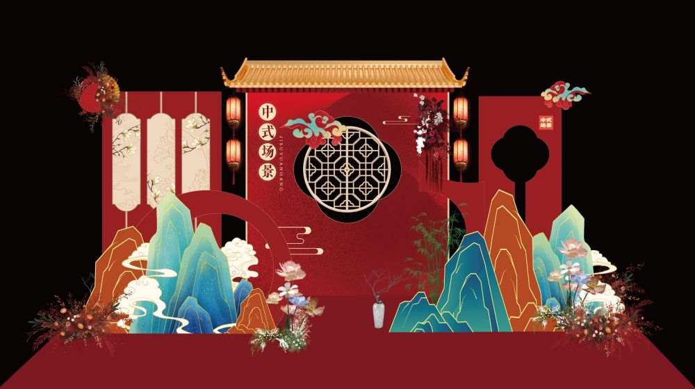 中式古风茶道文化美陈