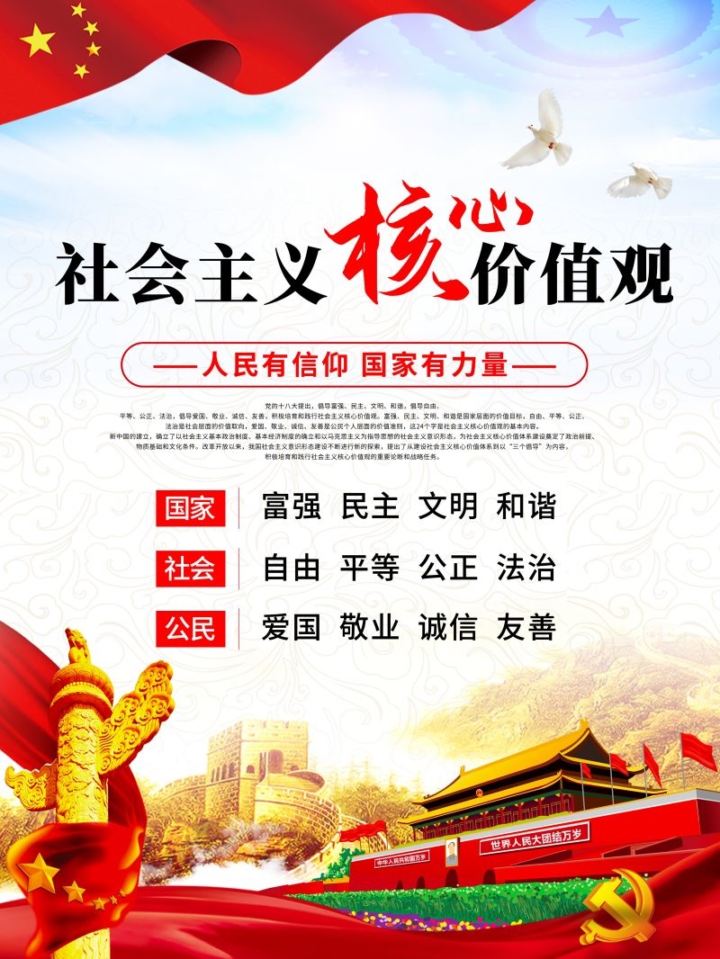 社会主义核心价值观宣传海报展板