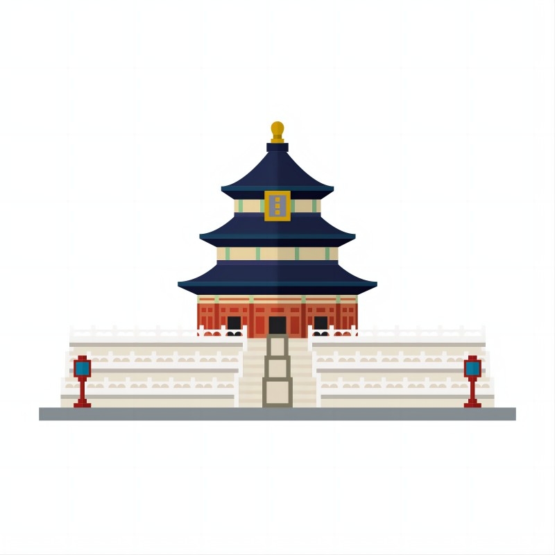 北京城市建筑剪影插画线稿平面海报素材 (69)