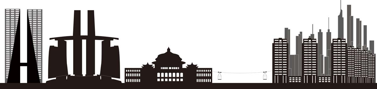 重庆城市建筑剪影插画线稿平面海报素材 (1)