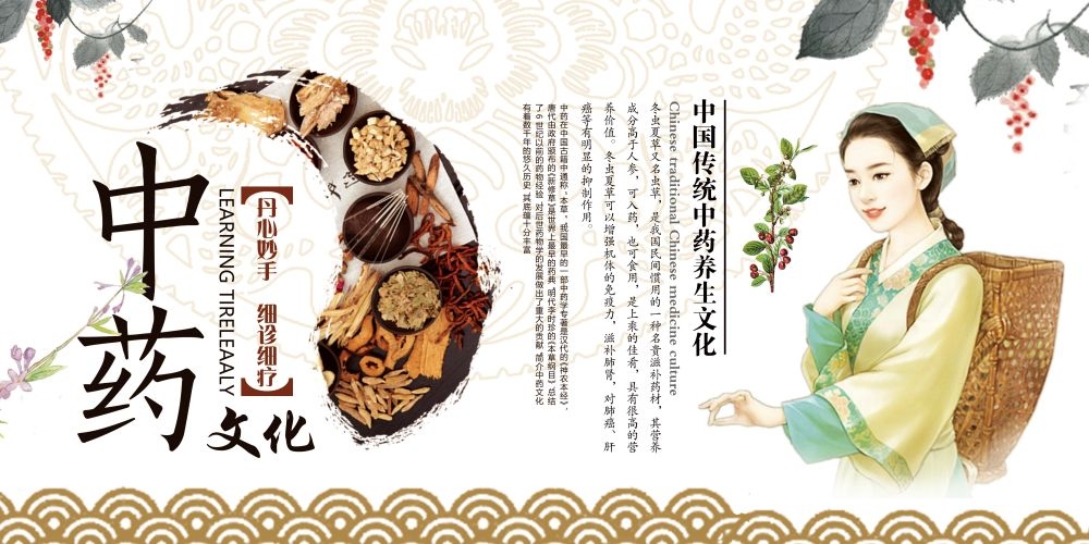 中药养生保健针灸理疗医院药房中医文化宣传挂画海报展板素材