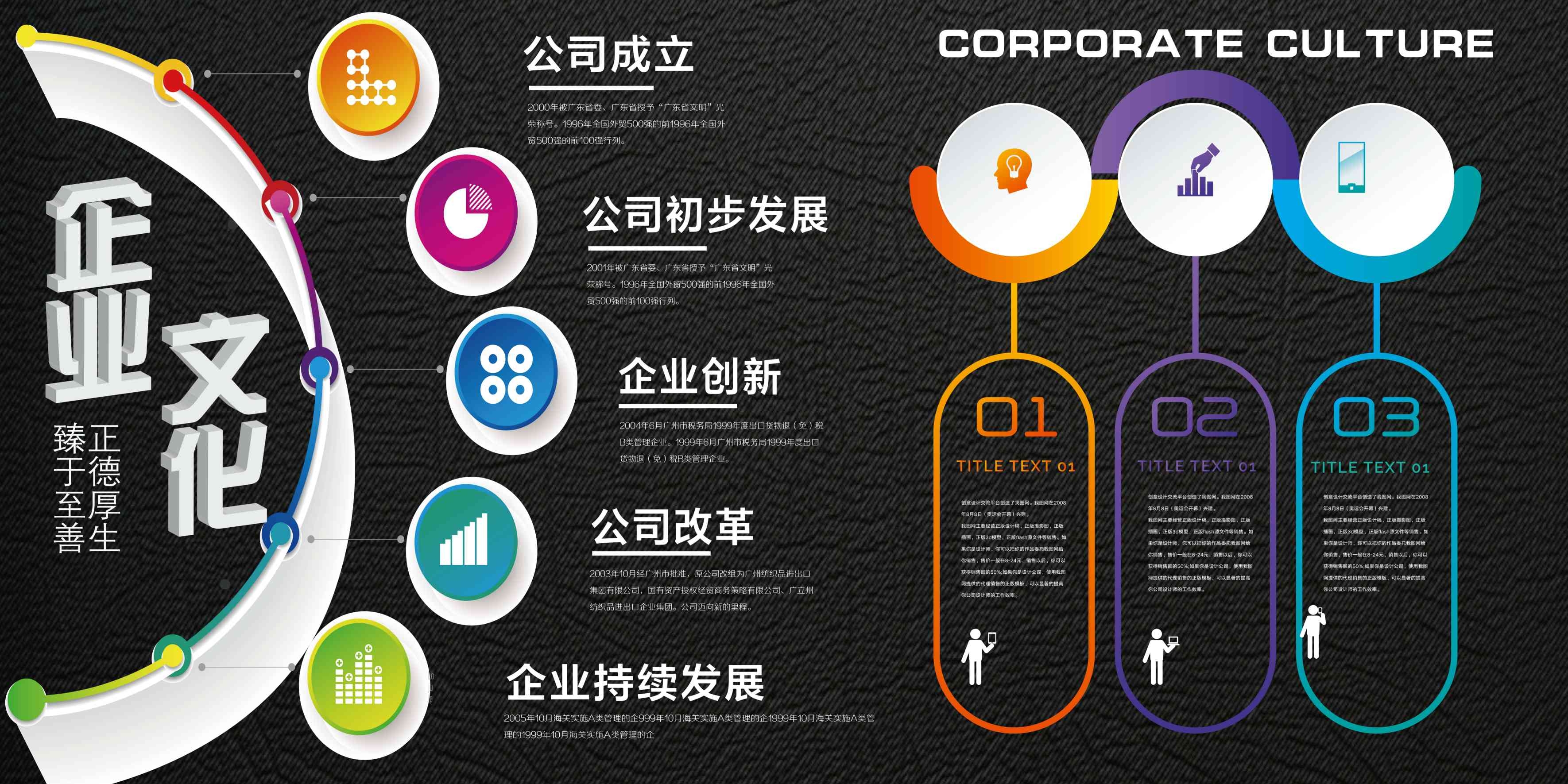 企业文化形象墙模板公司历程创意宣传栏喷绘设计AI展板素材11