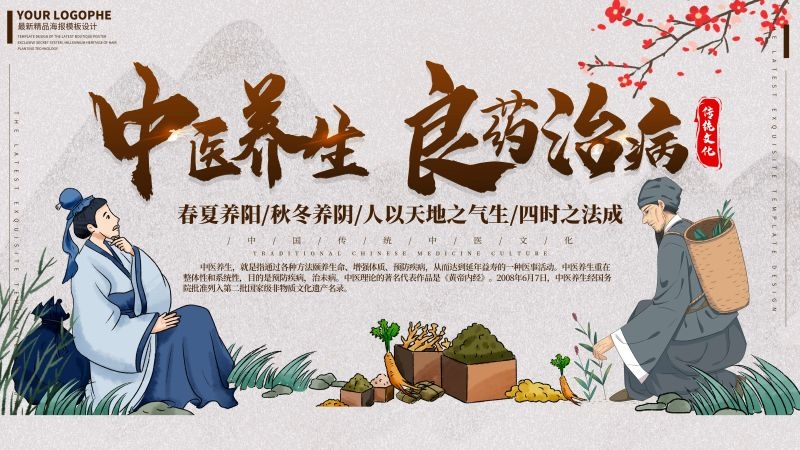 中医养生传统文化健康中国风宣传海报展板 (21)