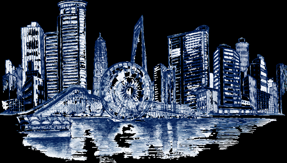 城市剪影PNG免抠元素