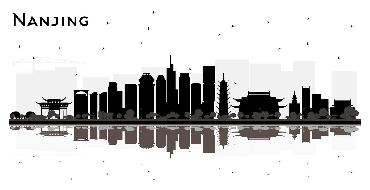 南京城市建筑剪影插画线稿平面海报素材 (14)