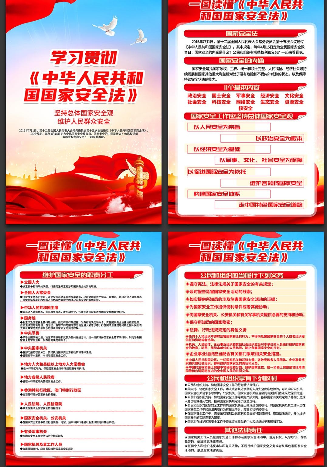 一图读懂国家安全法挂画海报PSD设计素材模板1