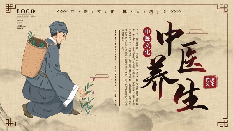中医养生传统文化健康中国风宣传海报展板