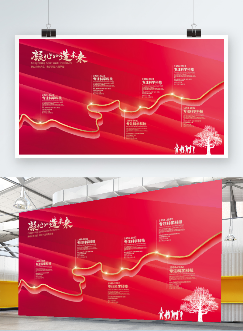 高端企业公司发展历程展板时间轴大事件文化墙20