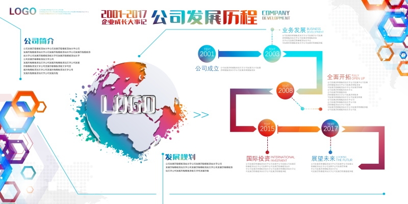 企业文化形象墙模板公司历程创意宣传栏喷绘设计PSD展板素材31