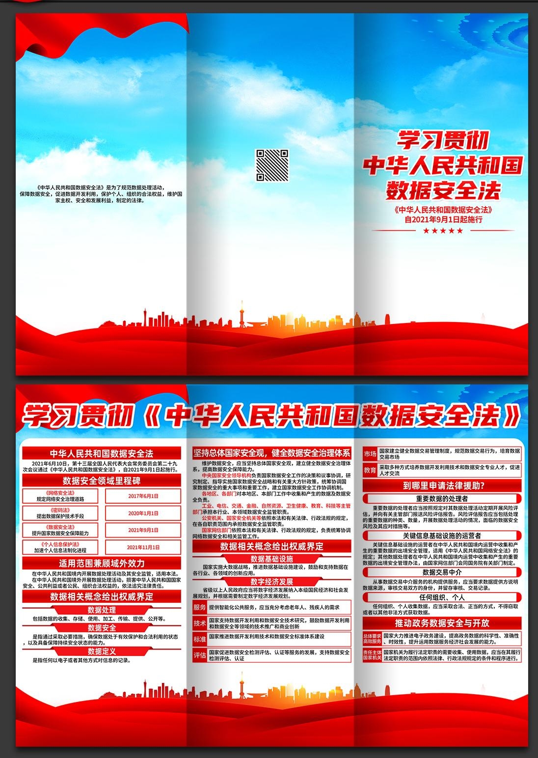 一图读懂数据安全法展板宣传栏挂图海报PSD设计素材11