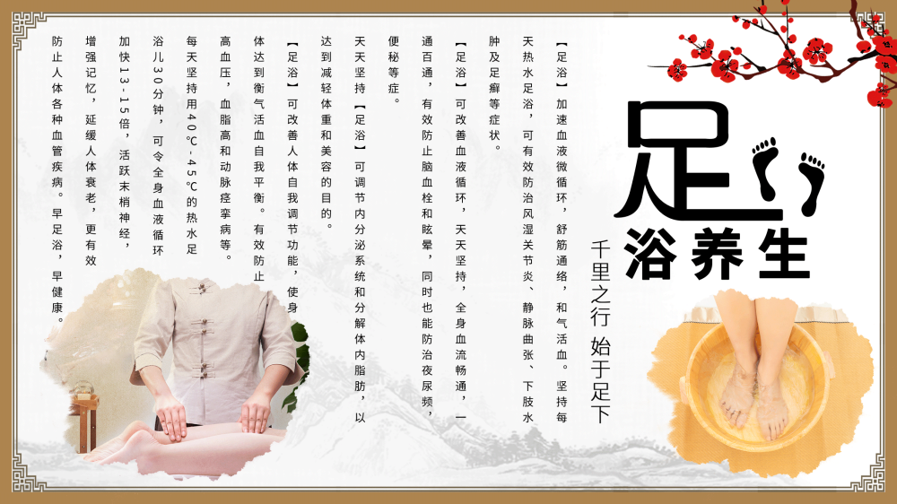 中医养生道馆足疗足浴养生壁画海报