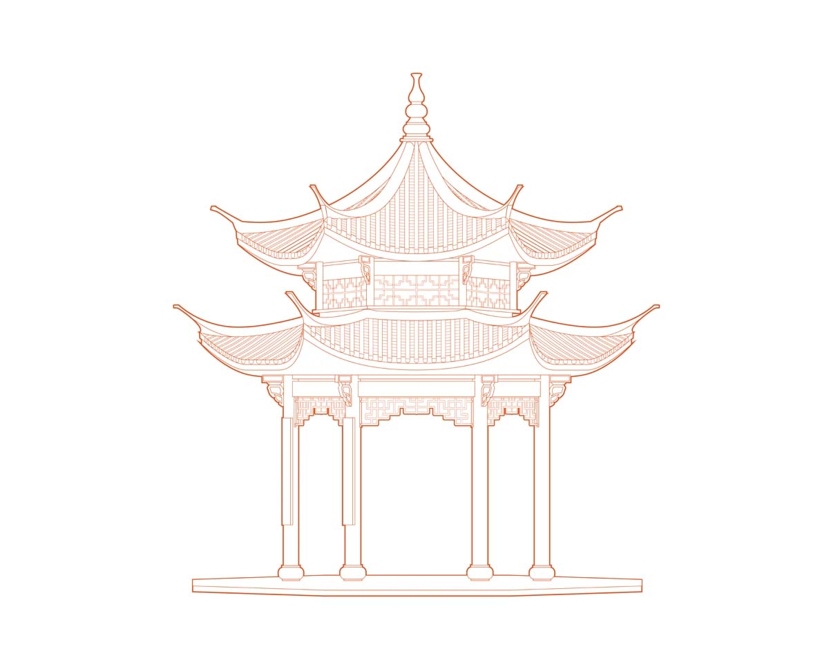 杭州城市建筑剪影插画海报素材 (30)