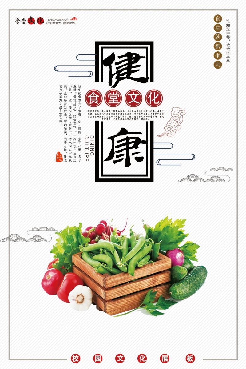 食堂餐馆饭店节约粮食光盘行动文化标语宣传海报展板模板