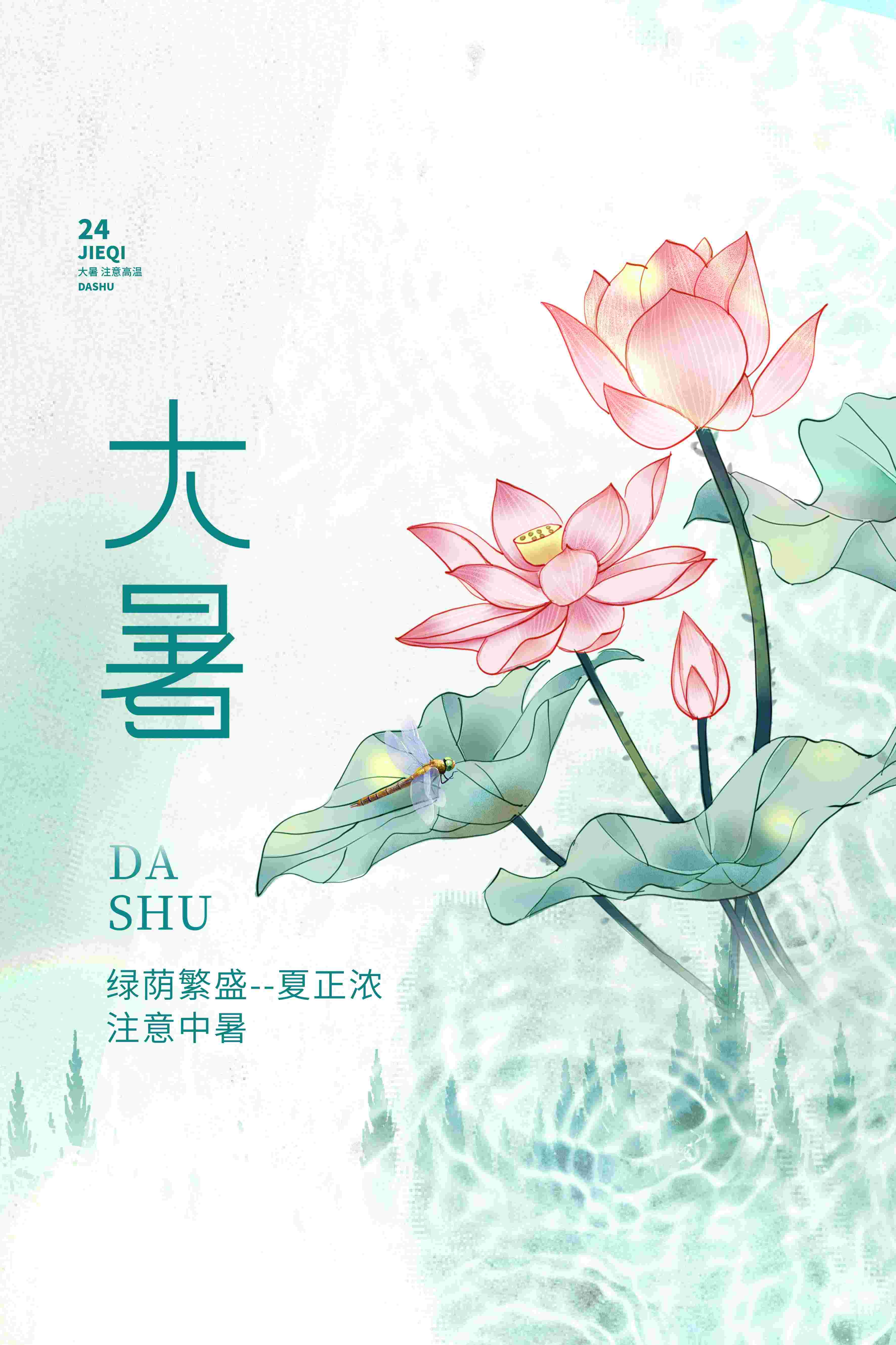 24节气二十四大暑节气夏日简约传统活动宣传海报素材PSD设计49