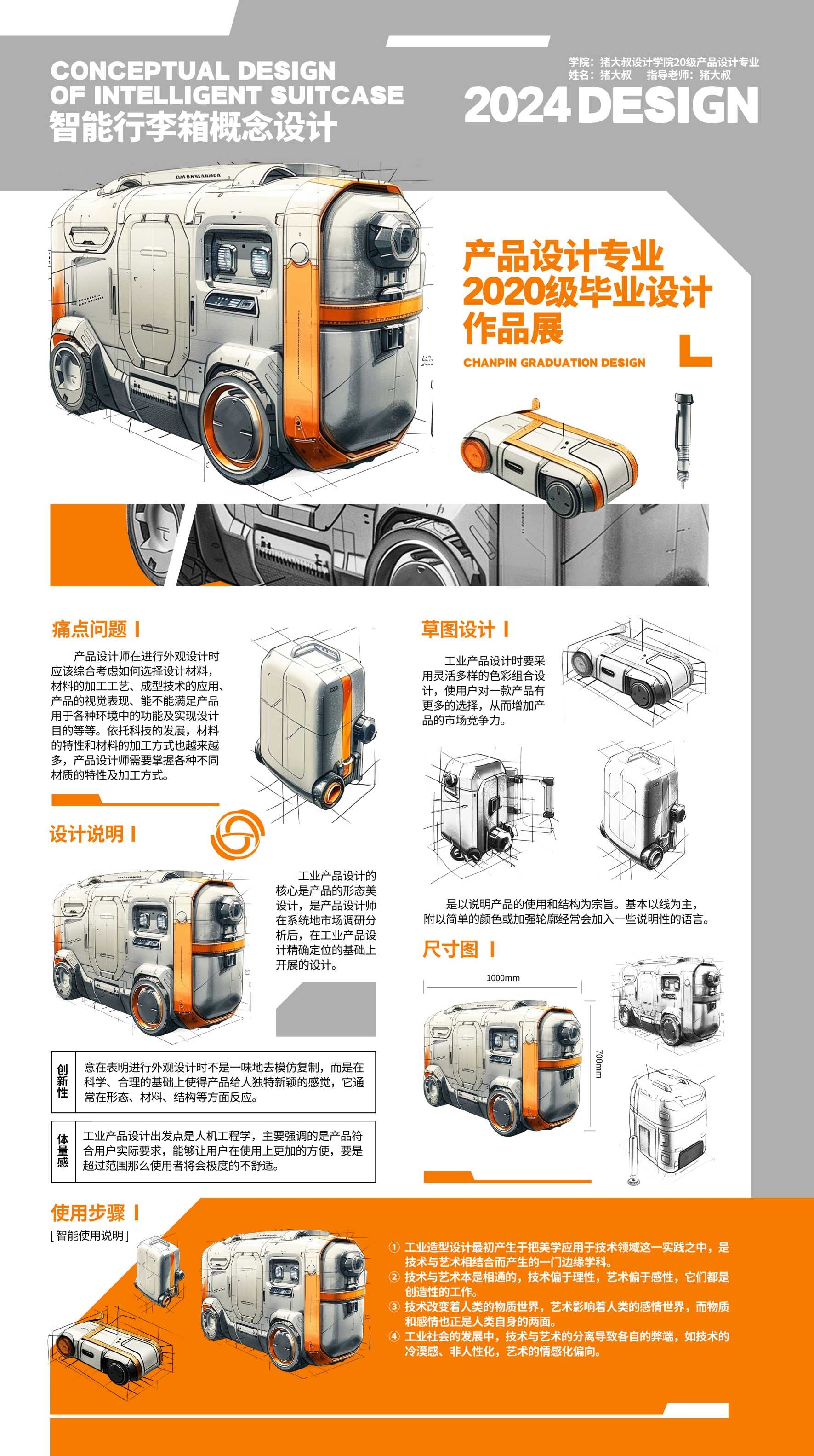 简约大学生景观园林室内设计动画专业毕业PSD产品设计展板2
